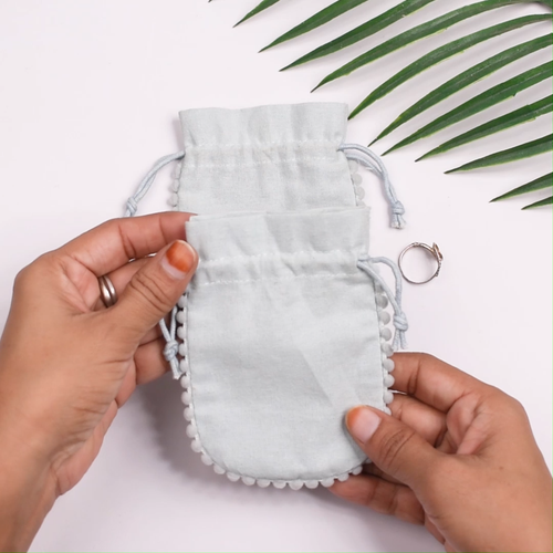 200 Pcs Drawstring Travel Jewelry Pouch Handmade Cotton Wedding Gift Bag 3x4" - Video 1 of 1