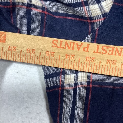 Franela Sonoma Modern Fit manga larga abotonada para hombre XL azul rojo a cuadros - Imagen 7 de 10