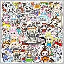 50 Pcs Labubu Macaron Monster Vinyl Stickers Set For Skateboard/Laptop Decals