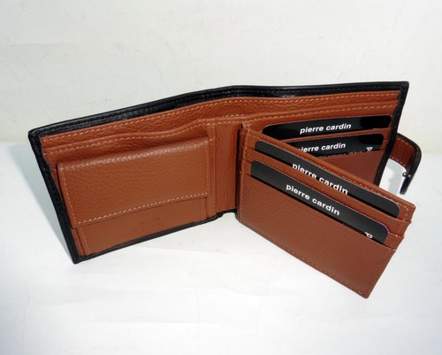 Pierre Cardin Men's Genuine Soft Italian Leather RFID Wallet Bifold Cognac W Box - Picture 5 of 12