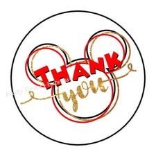 MOUSE THANK YOU ENVELOPE SEALS LABELS STICKERS PARTY FAVORS