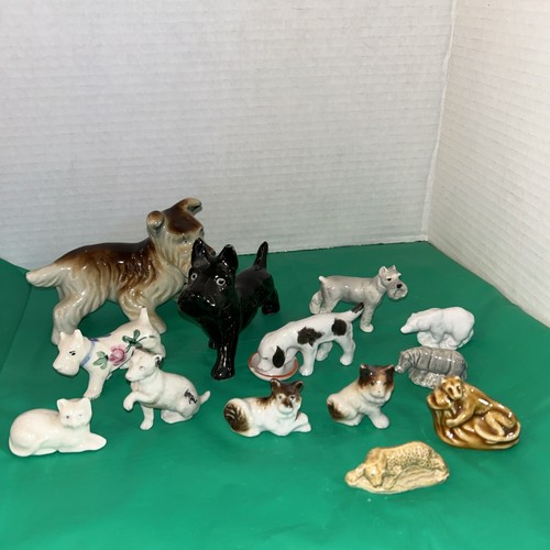 Vintage Lot of 13 Miniature Dogs Ceramic Figurines