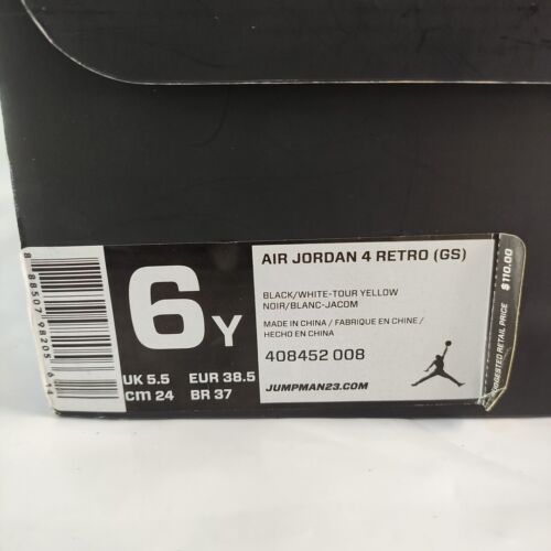 Air Jordan 4 Retro GS 2012 6.5Y Thunder AJ4 Damaged Read Gift Kids Boys Legit - Picture 21 of 24