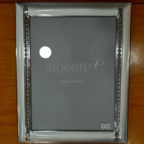 CORNICE PORTAFOTO (28,5CM X 22,5CM) LEGNO E ARGENTO 800 (CO11) - Picture 1 of 3