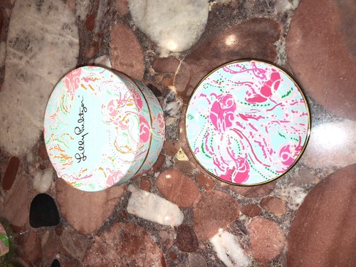NWT Lilly Pulitzer Ceramic Gold Rim Coasters Jelly Fish Jellies Be Jammin Set 4 - Picture 8 of 12