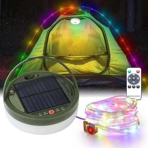 Outdoor Solar Camping String Lights Reel RGB/WW Camping Fairy Lights for Tents - Picture 2 of 18
