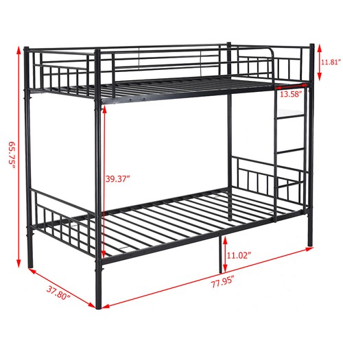 Metal Single & Triple Bunk Beds Frame Double & Single Kids Bedroom Furniture - Picture 16 of 33