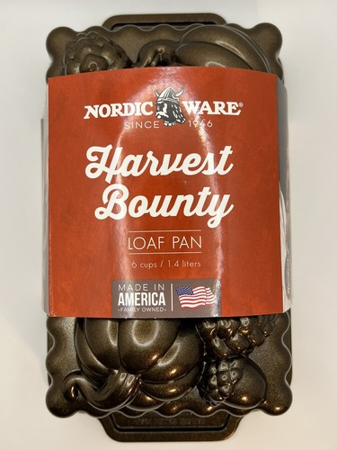 Harvest Bounty Loaf Pan By Nordic Ware 6 Cups Heavyweight Cast Aluminum NWT