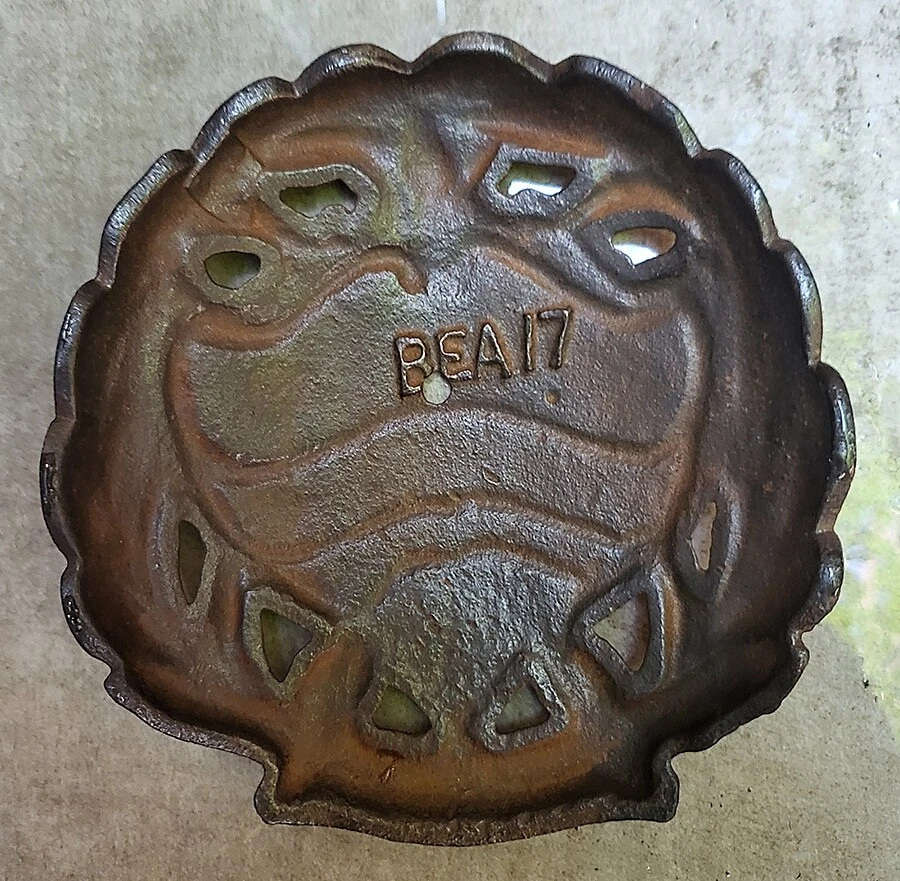 Placa antiga de ferro fundido White's Stove & Range Company emblema fogão - Imagem 2 de 2