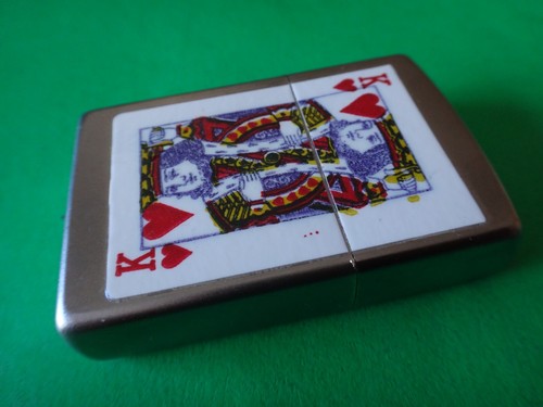Year 2021 Satin Chrome Zippo Lighter kING of HEART Decal Sticker - Picture 2 of 12