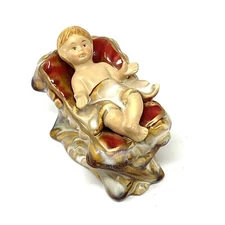 Unbranded baby jesus nativity figurine Manger Porcelin 3x3.5” Painted