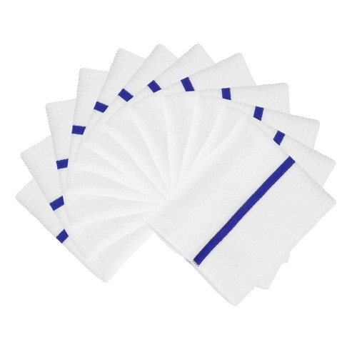 Juego de toallas de limpieza de 15 x 18 rayas de microfibra reutilizables para bar - Imagen 12 de 52