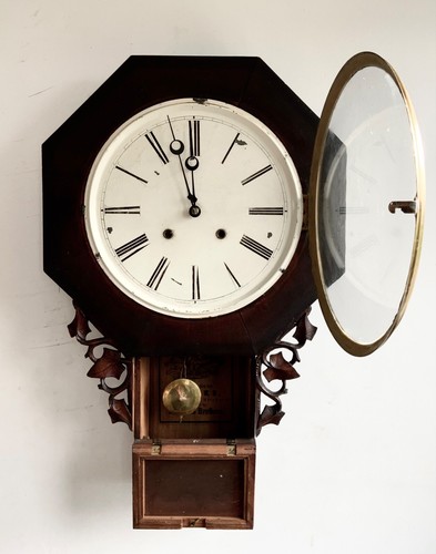 Antique Octagonal Wall Clock by Junghans Brothers US, late 1800s - Picture 2 of 15