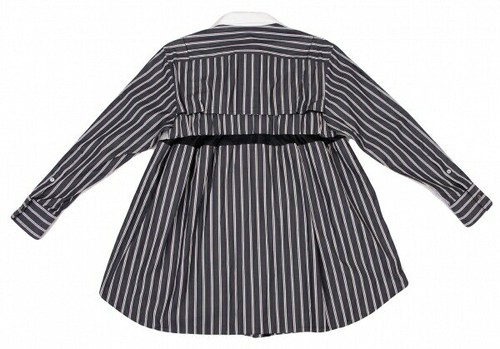 sacai Cotton Poplin Cutting Stripe Shirt Long Sleeve Striped 2 Gray used 2504SM - Picture 4 of 7