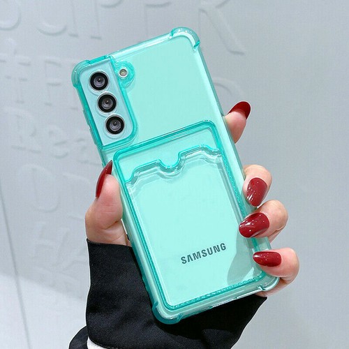 TPU Clear Card Slot Phone Case For Samsung S23 S22 S21 S20 S10 A52 A13 A53 A32 - Photo 9 sur 13