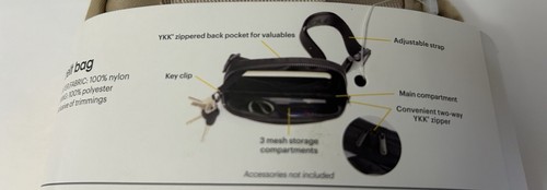 Bolso Cinturón Lole Unisex, Talla Única, Tostado, 3 Compartimentos de Almacenamiento de Malla, Clip para Llaves. - Imagen 4 de 4