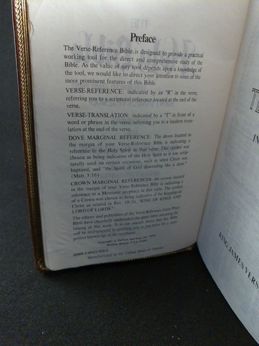 Holy Bible King James Referenced Giant Print Devore 1979 Genuine Bonded Leather - Imagen 14 de 17