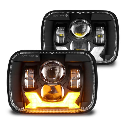 für Jeep Cherokee XJ Wrangler YJ 7x6'' 5x7'' LED-Scheinwerfer DRL Hi/Lo Beam - Bild 2 von 10
