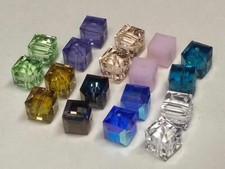 2 - 6 pc Swarovski  Crystal 8mm Cube 5601 Beads 9 Colors or 18pc Sample All