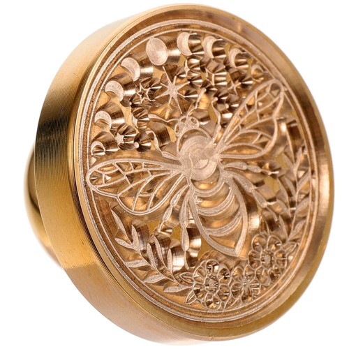 Wax Seal Stamp Head Antique Brass Wax Envelope Seal Stamp Head Deep Engraved 3D - Imagen 1 de 3