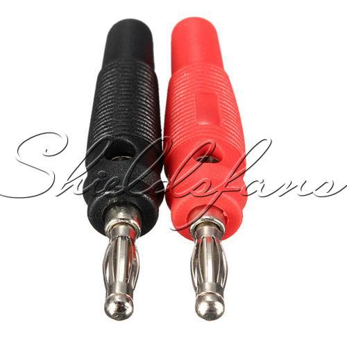 1pair Nickel Plated Solderless Speaker Banana Plug Audio Jack Connector RedBlack - Bild 1 von 5