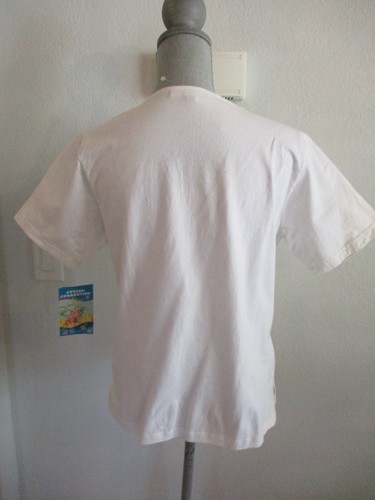 CAMISA/TOP DE GOLF BLANCA MEDIANA CON CONEXIÓN DE ALGODÓN NUEVA CON ETIQUETAS con escena de golf con cuentas - Imagen 5 de 11