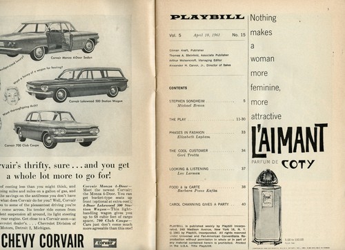 Original Playbill A Far Country April 10 1961 Theater Magazine The Music Box NYC - Picture 3 of 5