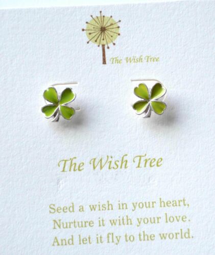 Pendientes de poste irlandés de trébol del día de San Patricio/elige base de tono plateado u dorado - Imagen 4 de 4