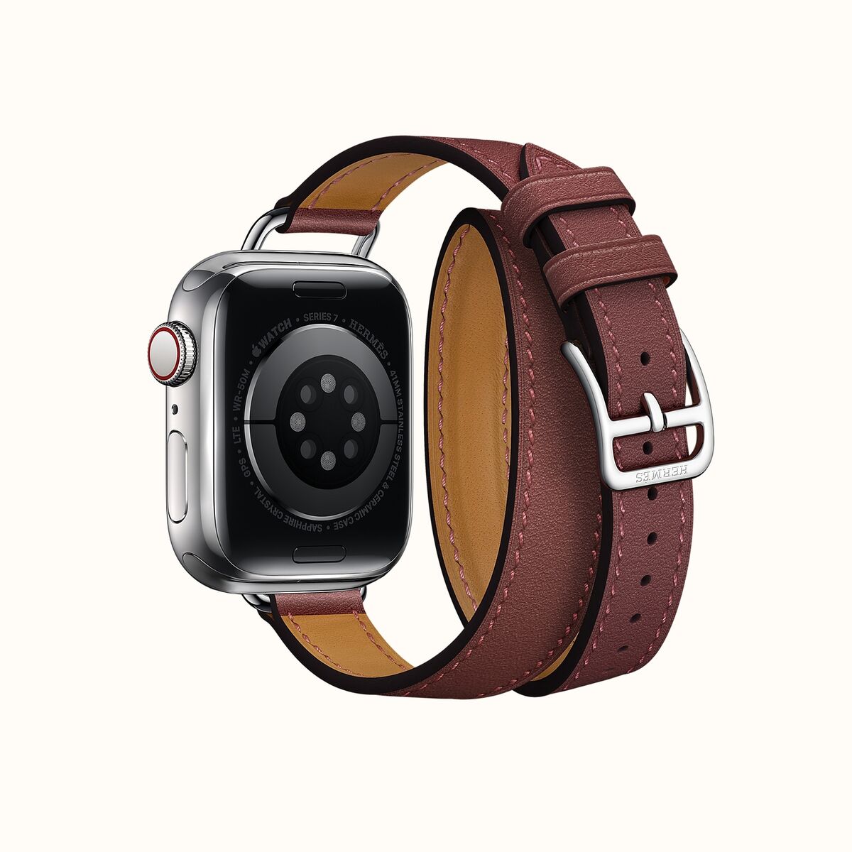 Apple Watch Series 7 41mm Hermès Hermes SS Double Tour Rouge H