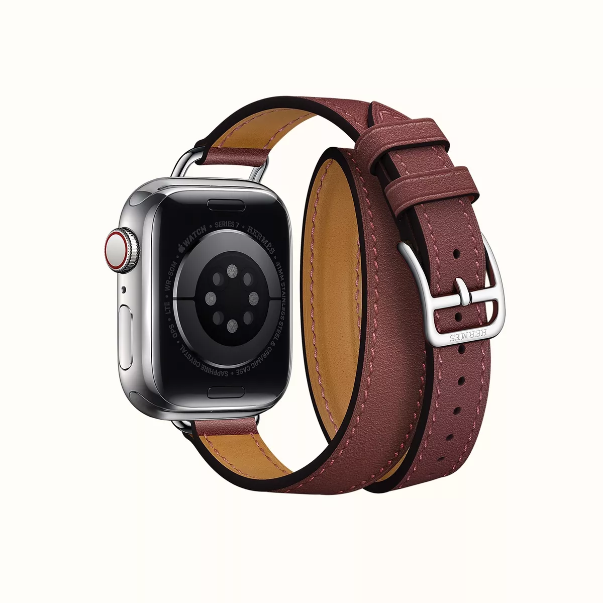 Apple Watch Series 7 41mm Hermès Hermes SS Double Tour Rouge H