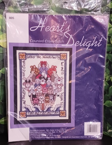 Kit de punto de cruz de colección Arca de Noé Sugarplum Express Hearts Delight 1997 - Imagen 9 de 11