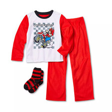 New Little  Big Boys 3-Piece Super Mario Pant Pajama Set 4 6 8 10
