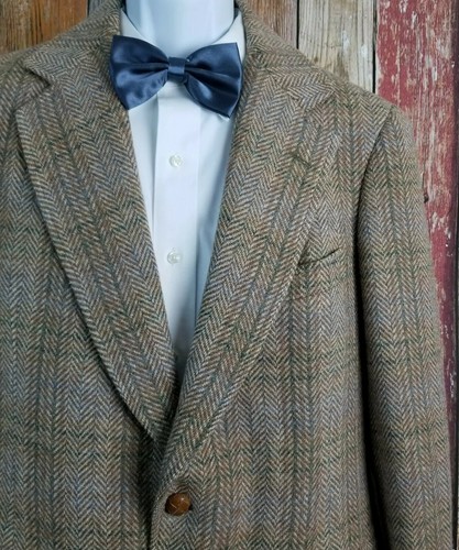 Southwick Mens Brown Herringbone Check Tweed Wool