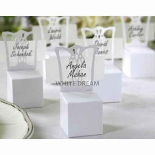Wedding Favour Boxes / Place Card Holders | Gold / Silver with Ribbon & Heart - Picture 5 of 6