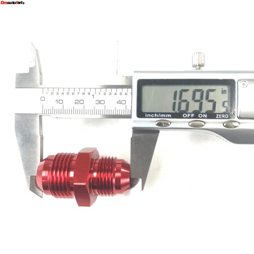 Adaptador de montaje de extremo de manguera recto de rosca macho -8AN macho a -10AN rojo - Imagen 3 de 9