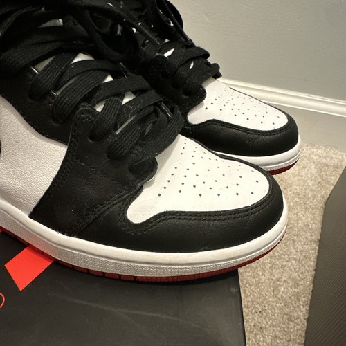 Size 7.5 - Air Jordan 1 Retro High Satin Black Toe W Sparkle - Picture 4 of 24