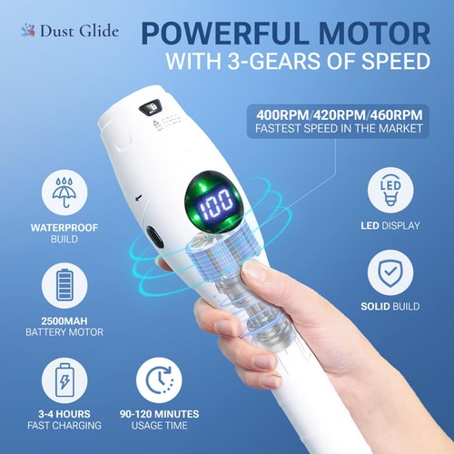Electric Spin Shower Scrubber With Long Handle | Rotating Power Brush For Cleani - Picture 4 of 7
