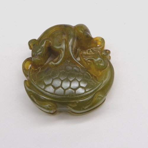 colección de colgantes tortuga dragón tallados a mano de jade natural chino antiguo - Imagen 4 de 6