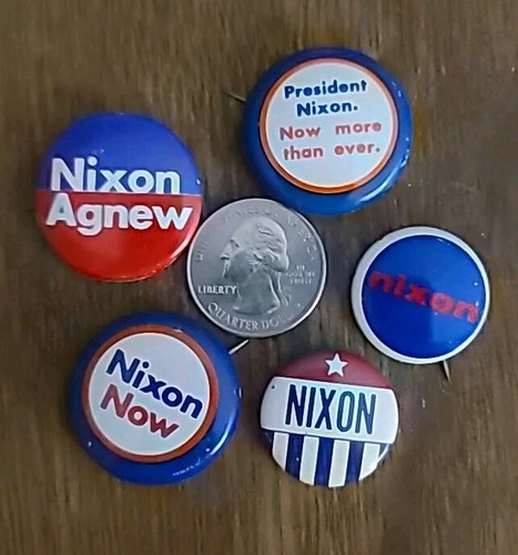 Vintage 1968 Nixon Now President Nixon Nixon Agnew PIN PINBACK campaign pins Lot - Picture 1 of 2