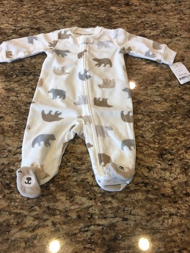 SALE!!!  Carters Baby Pajamas Zip One Piece Bear NWT Size 3m - Picture 1 of 3