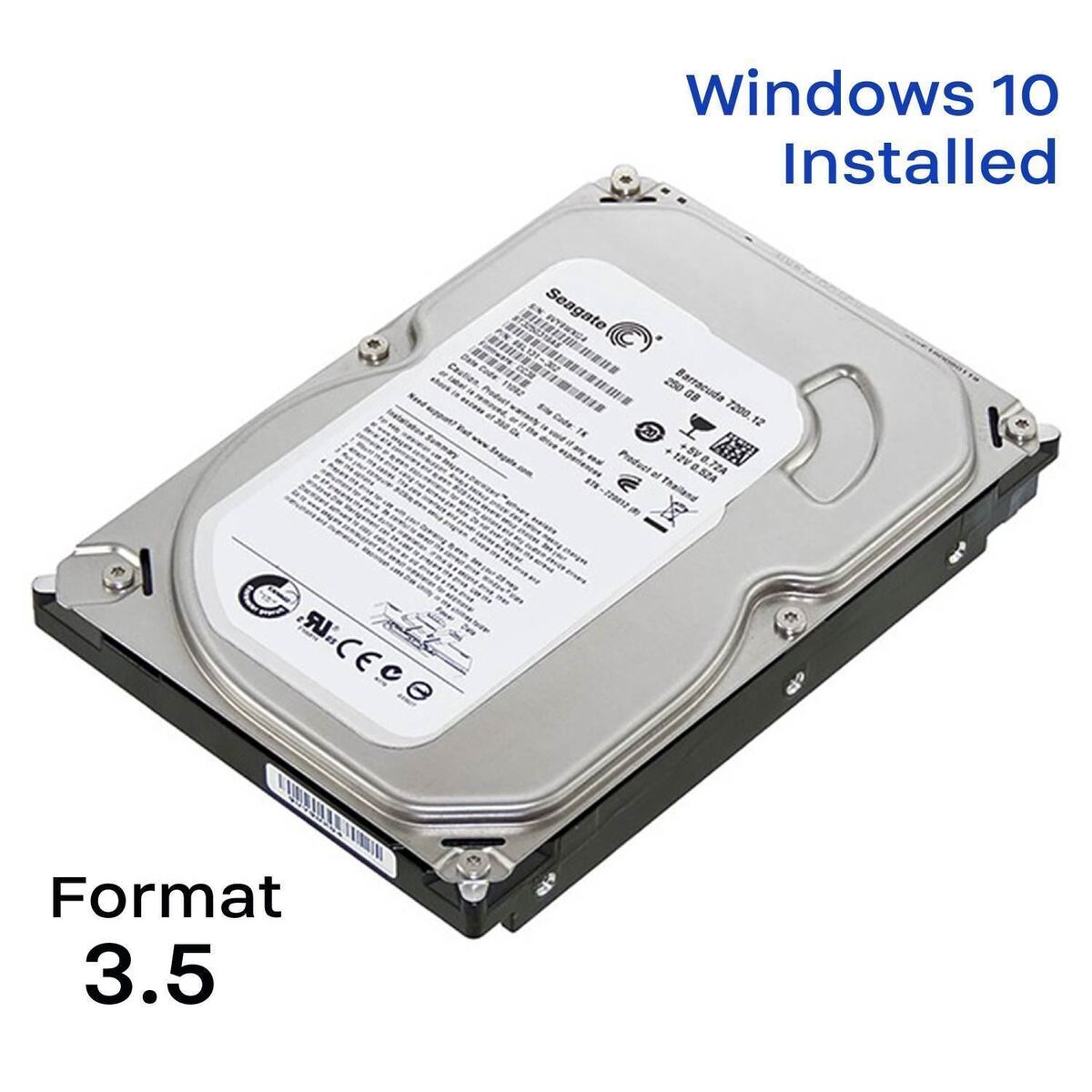 Internal HDD SATA 3.5&#034; 160GB-1TB Drive with Legacy Windows 10 Pro Installed |