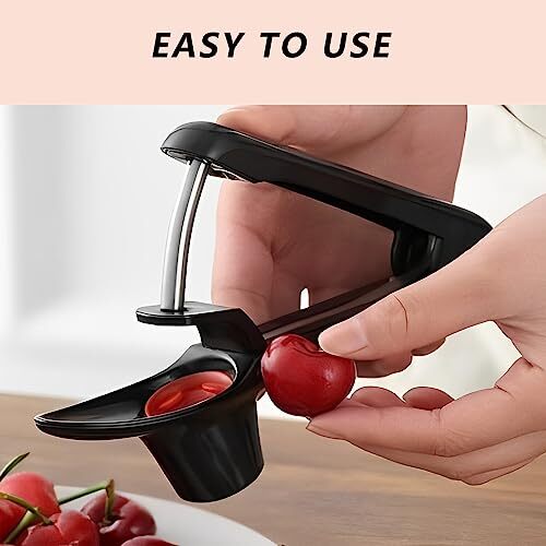 Cherry Pitter - Heavy-Duty Olive and Cherry Pitters Corer Tool with Space Black - Picture 3 of 7