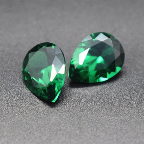 Emerald Pear Shaped Faceted Gemstone Teardrop Cut Emerald Gem Rich Green Emerald - Picture 20 of 44