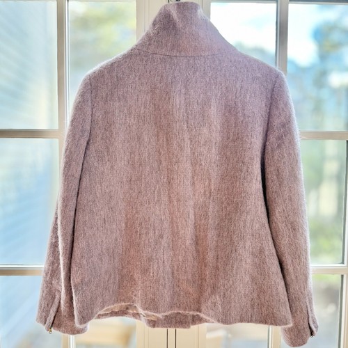 Talbots Size 12 Wool Blend Jacket ~ Dusty Lavender Mohair Alpaca Zip Front Lined - Picture 5 of 7