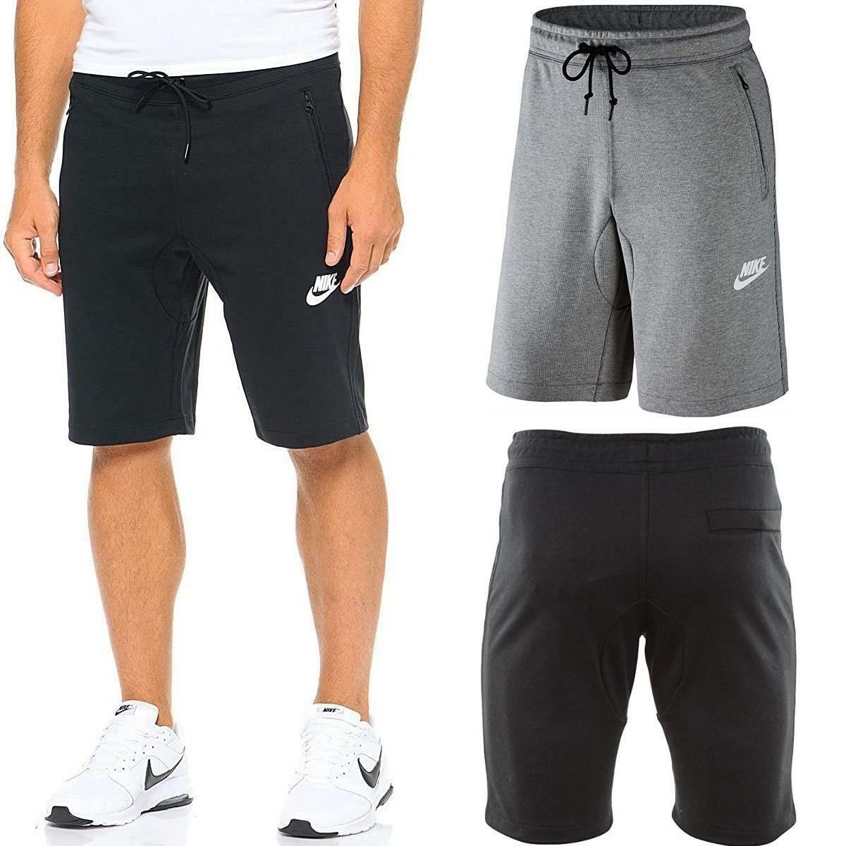 Nike Mens Fleece Shorts Zip Pockets Sweat Gym Sports AV15 Jogging Bottoms