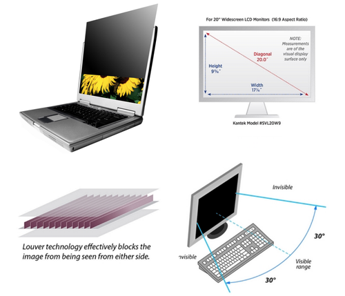 Filtros antirreflejo Kantek, LCD Monitor Protect® y filtros Secure-View® Privecy - Imagen 15 de 23