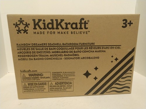 NUEVO ~ Muebles de baño para casa de muñecas Kidcraft Rainbow Dreamers concha marina, tamaño Barbie - Imagen 3 de 5