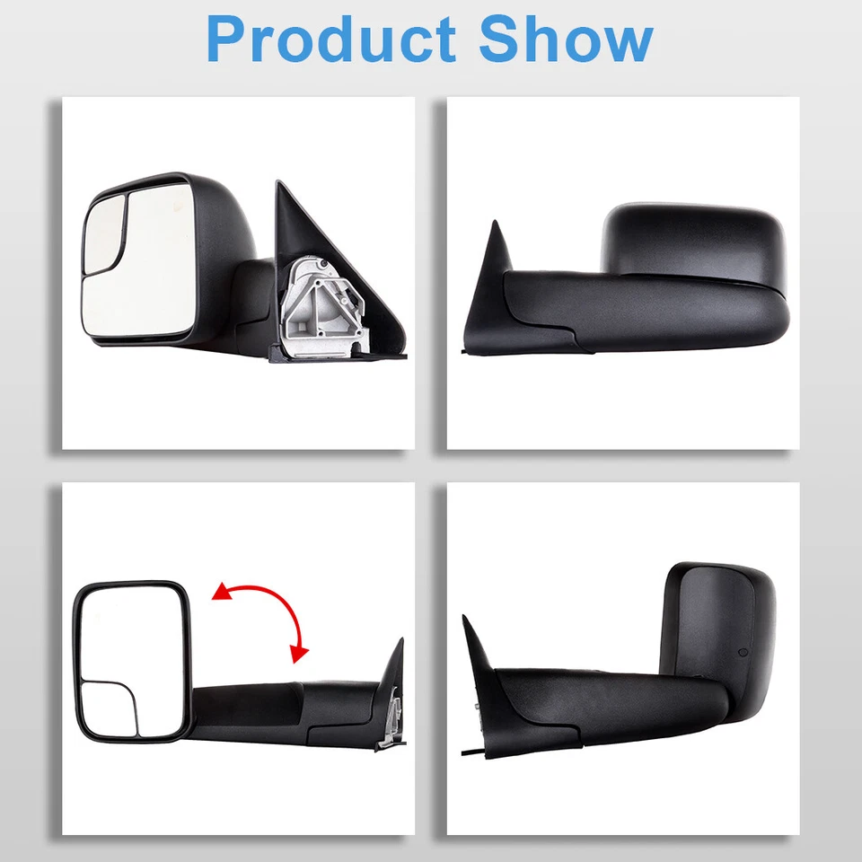 Espejos retrovisores de remolque para Dodge RAM 1500 2500 3500 1994-1997 camioneta espejo retrovisor eléctrico abatible Foto 4 de 4