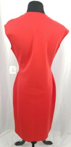 Vestido asimétrico con volantes asimétrico con manga gorra para mujer Anne Klein - rojo - talla 6P - ¡NUEVO!¡! - Imagen 4 de 5