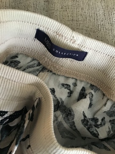 M&S ladies beige animal print linen blend trousers - sz 8 - Summer - Picture 4 of 4